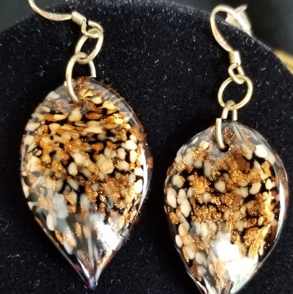 4 pc Bronze Glass Jewelry Set - Picture 3 of 8